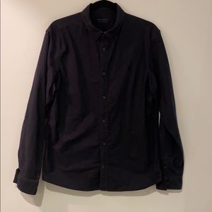 All Saints - Huntingdon LS Navy - Dress Shirt - L
